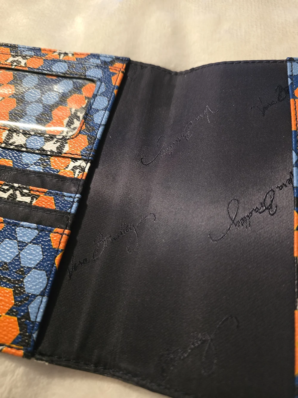 Vera Bradley Blue & Orange Geometric Snap Wallet